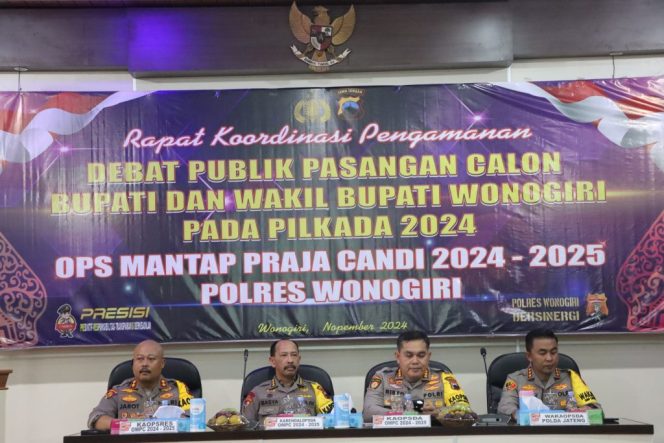 
					Polres Wonogiri Gelar Rapat Koordinasi Pengamanan Debat Pilkada 2024