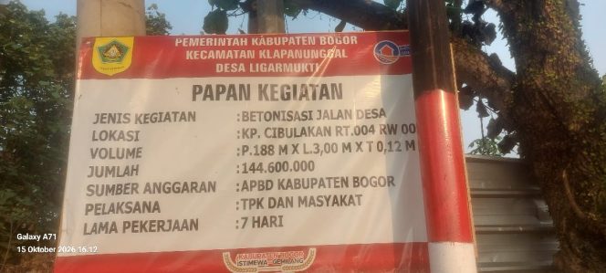 
					Betonisasi Jalan Desa Ligarmukti Rp144,6 Juta Disorot, Retakan Bermunculan, Diduga Tak Sesuai Spesifikasi?